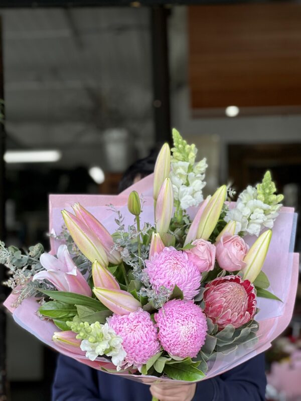 Pink Floral Arrangement with Lily Buds
