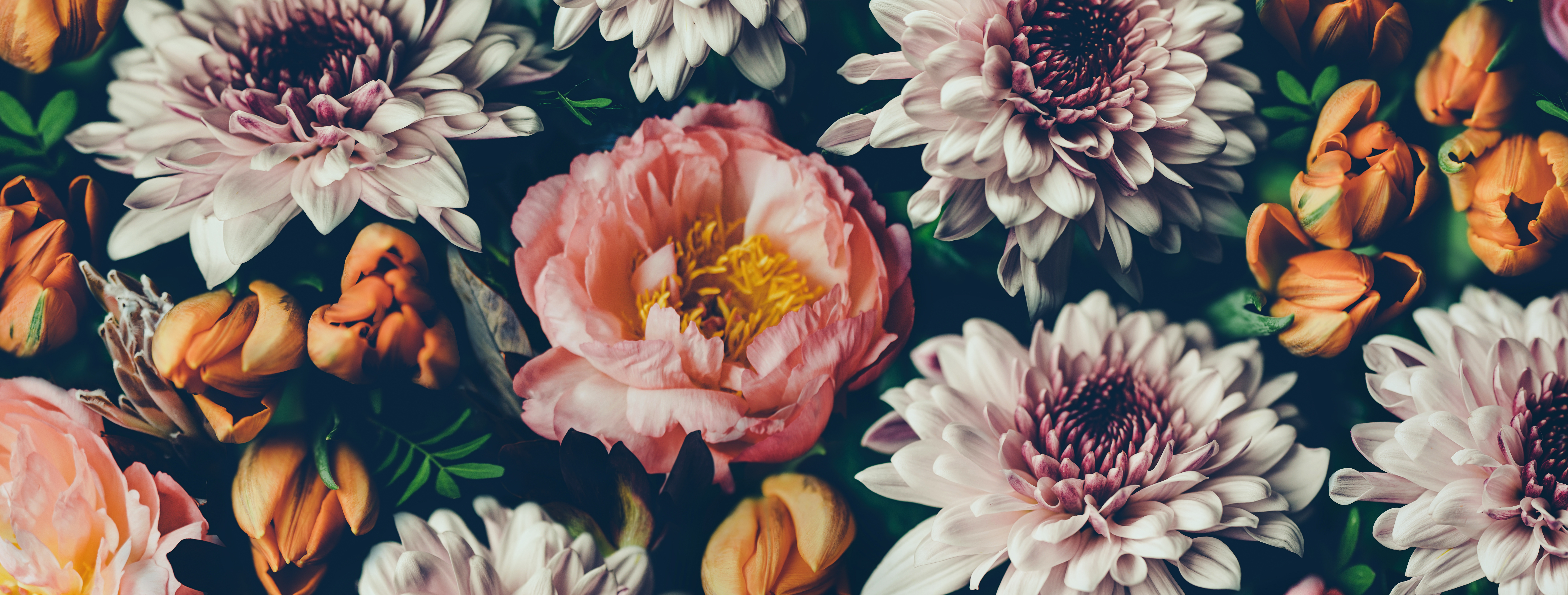 Floral background of Vintage bouquet of beautiful flowers