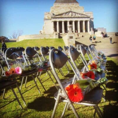Chairs with Flowers on Top in Front of A Dome