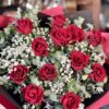 Bouquet of One Dozen Roses with Delicate Filler Flowers